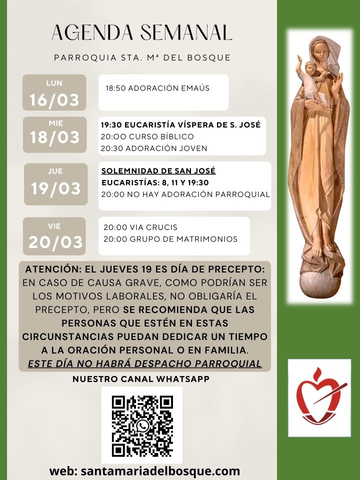 Agenda semanal 16-22 marzo